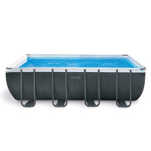 Intex 18ft X 9ft X 52in Ultra XTR Rectangular Pool Set with Sand Filter Pump, Ladder, Ground Cloth & Pool Cover