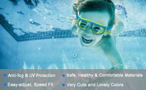 Kids Swim Goggles Mirrored Swimming Glasses for Children and Early Teens Kids Boys and Girls from 3 to 15 Years Old with Anti-Fog UV Protection Lenses