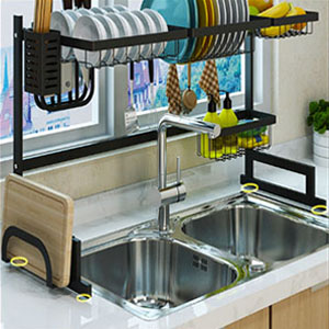 Sink Rack Dish Drainer for Kitchen Sink Racks Stainless Steel Over The Sink Shelf Storage Rack