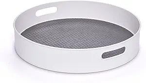 Copco Under-Sink Pantry and Cabinet Organizer, 18-Inch, Revolving Storage Solution, White and Gray