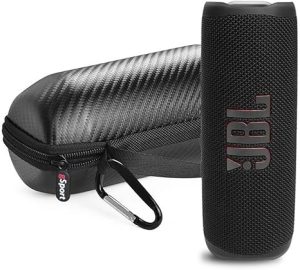 JBL FLIP 6 Waterproof Portable Speaker Bundle with gSport Carbon Fiber Case